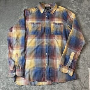 Ezekiel Shirt Mens Large Blue Red Plaid Cotton Flannel Gorpcore Outdoorsy
